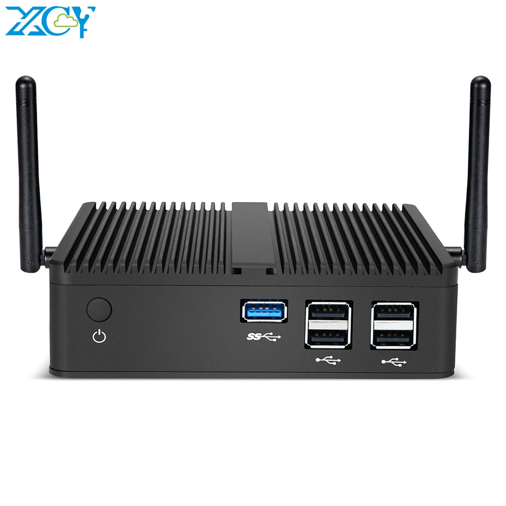 XCY-Mini PC sin ventilador, N2830 Intel Celeron, HDMI, VGA, pantalla Gigabit Ethernet 5x, USB, Compatible con WiFi, Windows 7/8/10, Linux - imagen 2