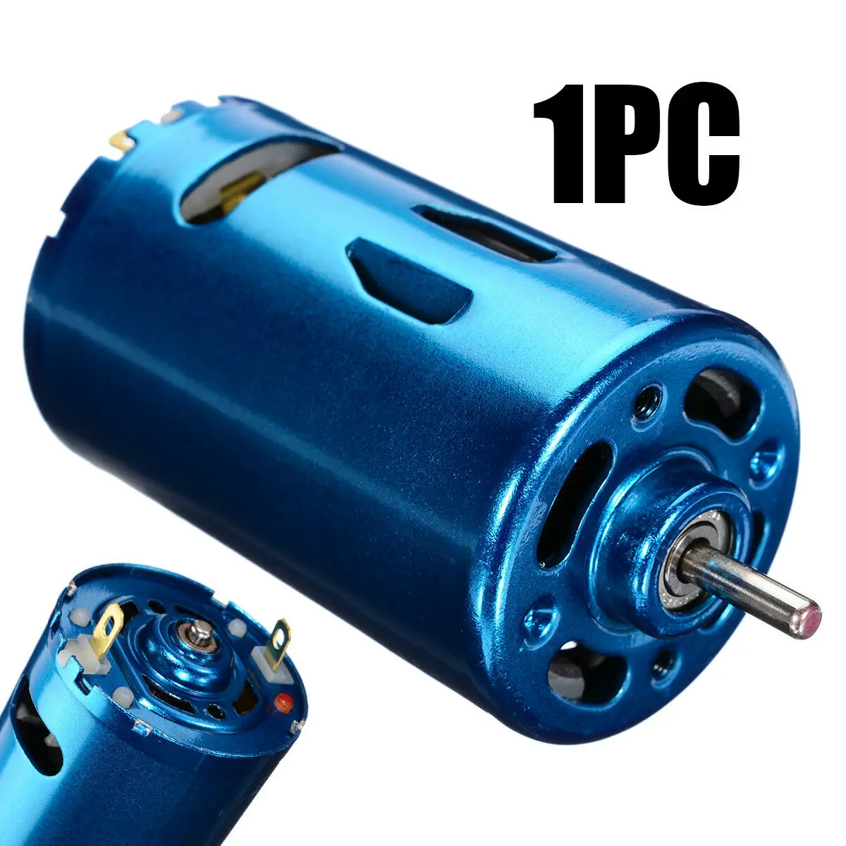 Mini DC 6V ~ 24V 30000RPM Motor azul de RS-550 de alto par de alta velocidad con ventilador de refrigeración de repuesto para coche RC barco modelo piezas DIY