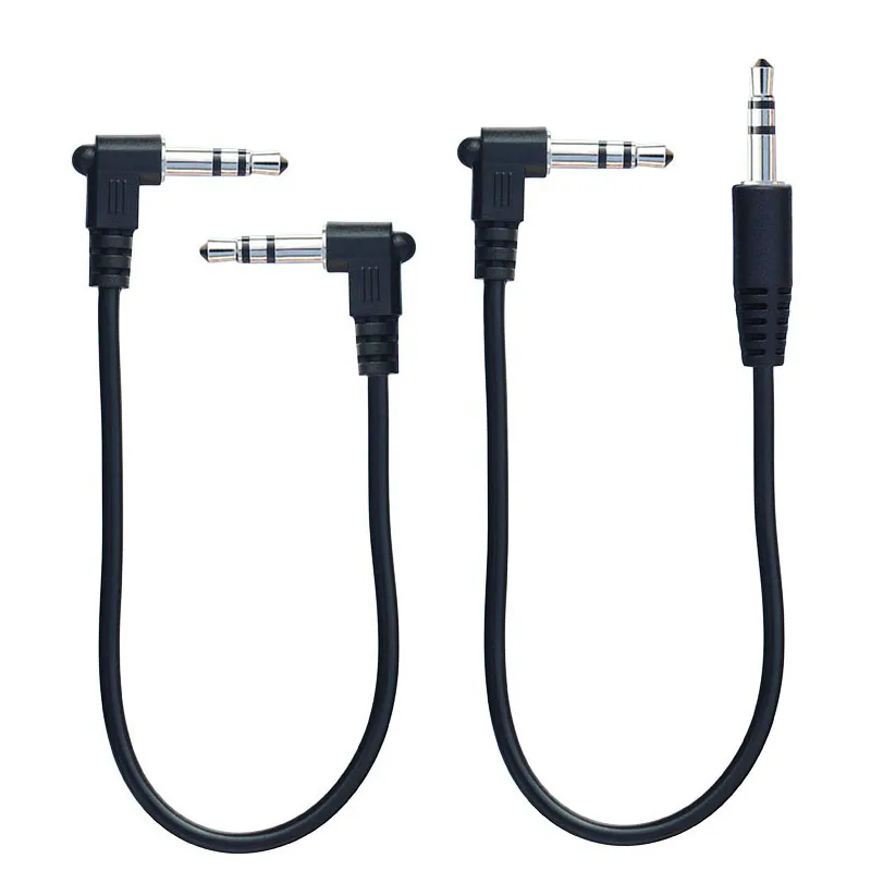 Cable auxiliar corto con enchufe de 3,5mm, Cable de Audio estéreo macho a macho en ángulo de 90 grados, Cable de Audio auxiliar para coche MP3/MP4, 15cm, 20cm, 30cm - imagen 2