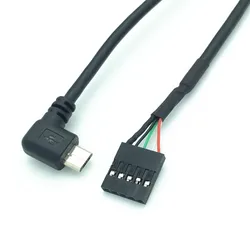 Cable Micro USB 5 Pines 90 Grados Macho a Hembra Dupont Placa Base