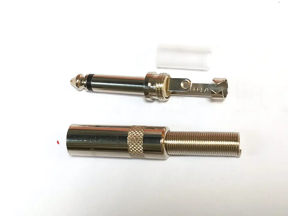 Adaptador de cable de audio y vídeo de metal, conector macho MONO de 6,35mm y 1/4 pulgadas, nuevo, venta al por mayor - imagen 4