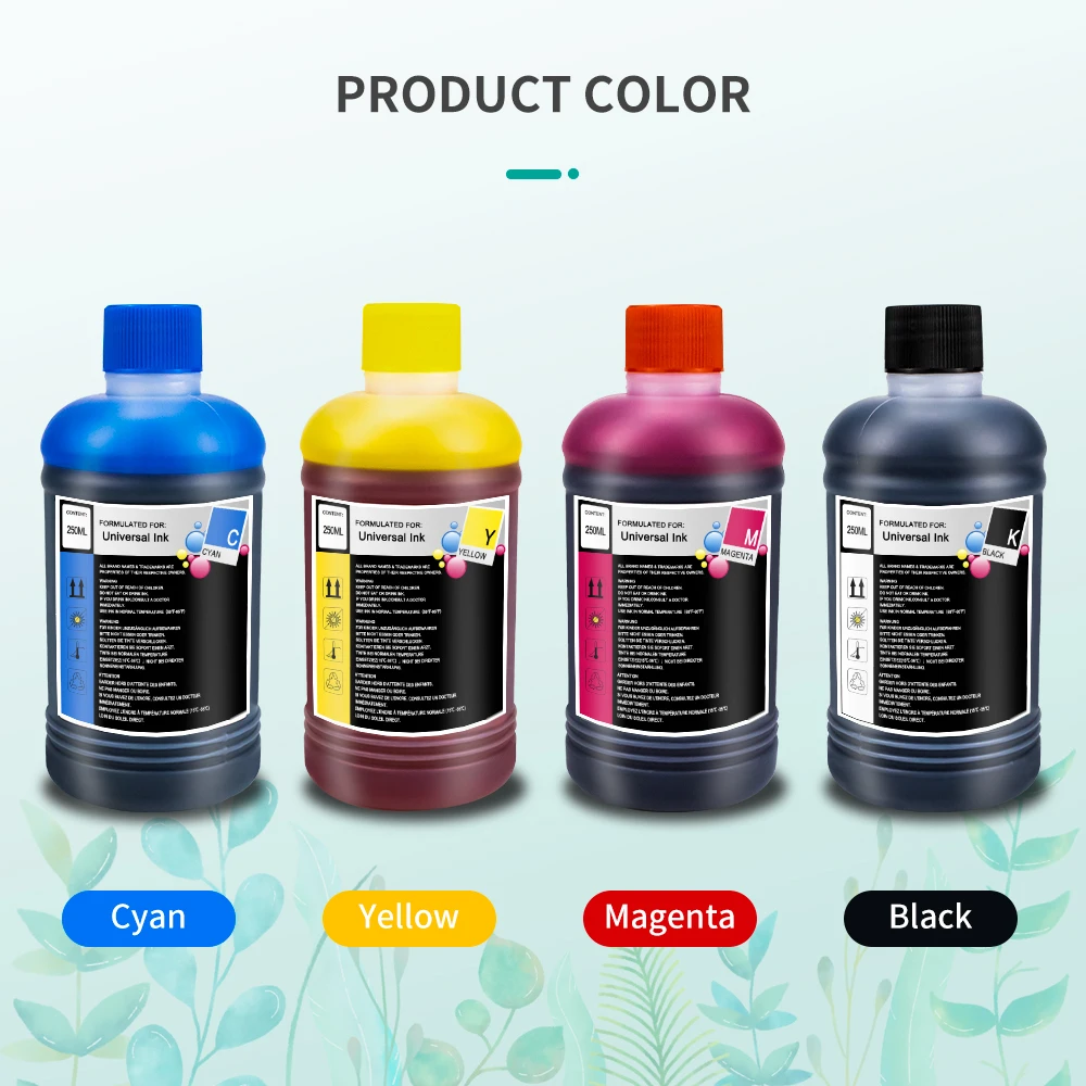 Kit de recarga de tinte de tinta Universal de 250ML para cartucho Canon HP Epson 301 302 304 305 664 604 CISS Ecltank 104 Compatible con todas las impresoras - imagen 5