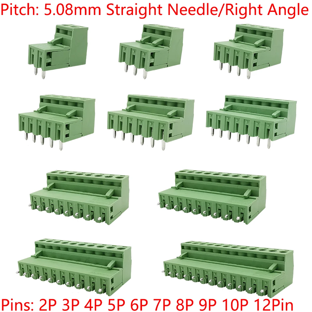 5 pares KF2EDG 15EDG 3,5mm/3,81mm/3,96mm/5,08mm PCB conector de bloque de terminales de tornillo conector de pines enchufe de ángulo recto/derecho 2-12 pines - imagen 5