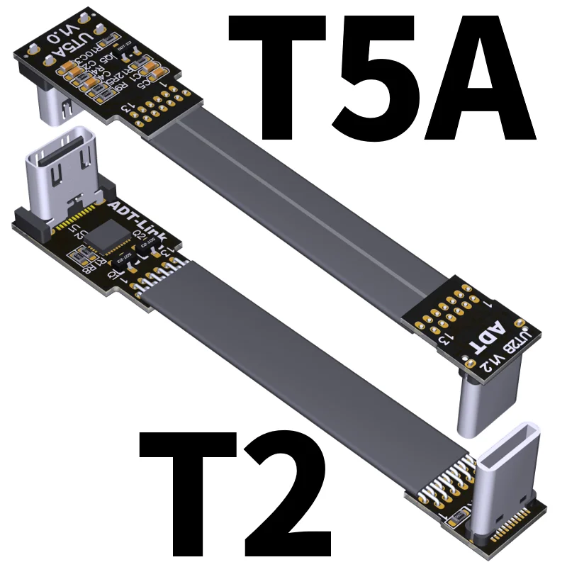 Cable USB-C Extensión Plano 90° 10Gbps FPV Macho a Hembra - imagen 2