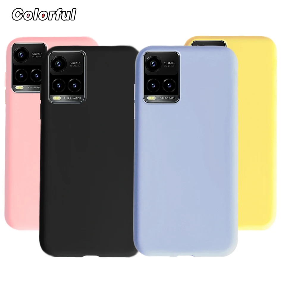 Funda de Color caramelo para Vivo Y21 Y21s 2021, Funda de teléfono de silicona suave TPU, Funda trasera delgada para Vivo Y33s V2109, Funda VivoY21 Y 21