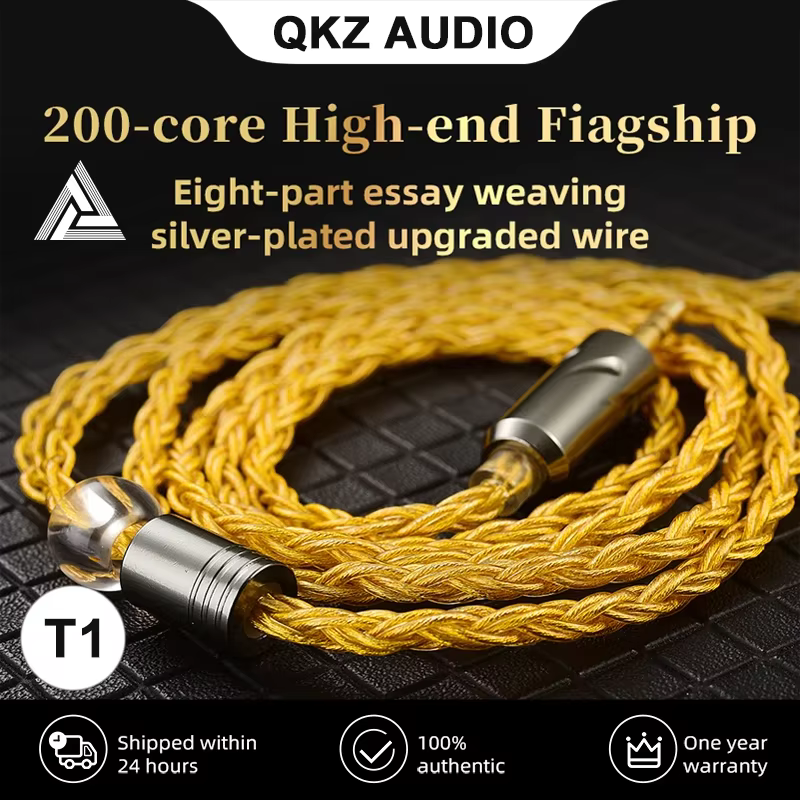 QKZ-Cable de actualización de auriculares T1, conector de 3,5mm, QDC, 0,75mm, para ZXN, ZXT, VK4, ZX2, ZAX2, KZ, EDX, ZSN Pro, X, TRN, MT1