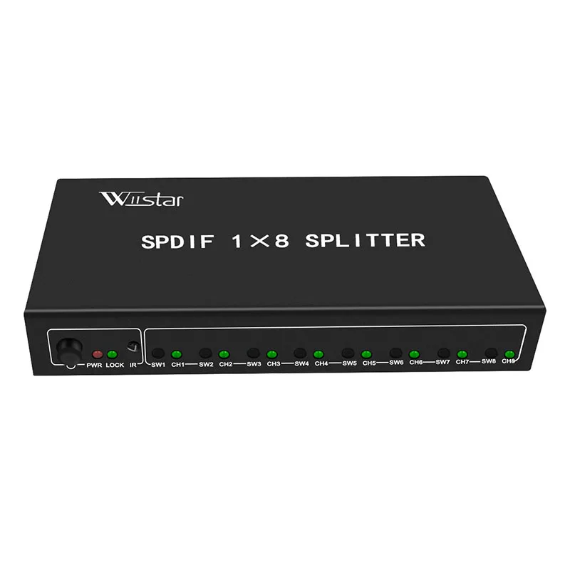 Fibra Toslink SPDIF 1 entrada 8 salida Splitter 1x8 Convertidor de audio óptico digital compatible con DTS AC3 - imagen 3