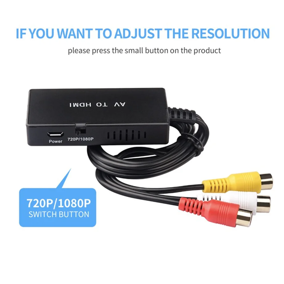 Adaptador RCA a HDMI 1080p - para consolas PS2 PS3 Xbox y VHS - imagen 3