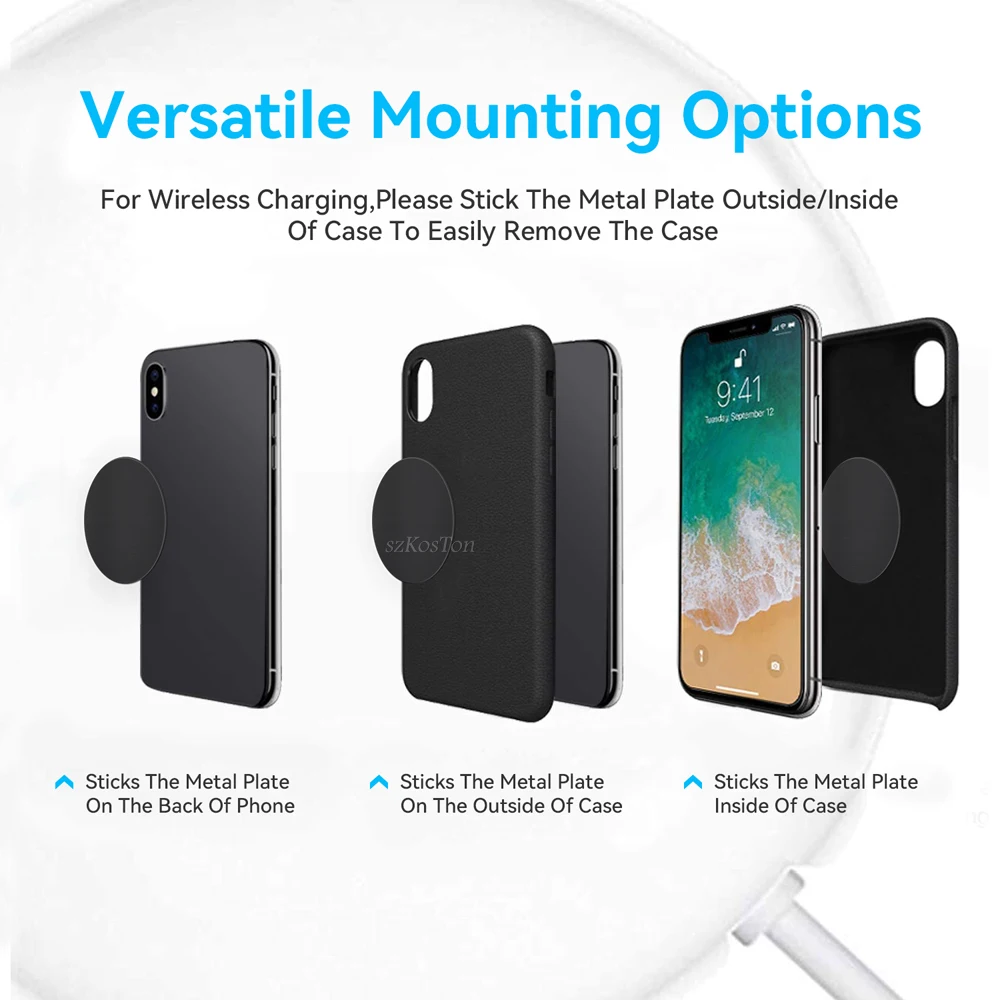 Soporte magnético para teléfono móvil, adhesivo de Metal para escritorio, soporte Universal para placa de teléfono móvil, soporte de montaje para coche - imagen 4