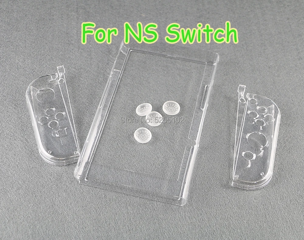 15 juegos para Nintendo NS Switch 7 en 1 funda protectora de consola Nintendo Switch carcasa protectora de cristal transparente con 4 tapas para pulgar