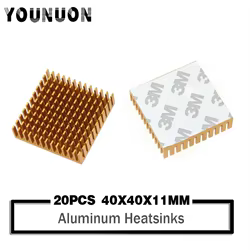 YOUNUON-disipador térmico de aluminio para CPU, disipador de calor de 40mm, 40x40x10mm, 11mm, tarjeta de refrigeración, 20 piezas