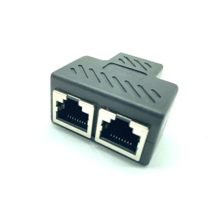 10 Uds RJ45 divisor 1 a 2 RJ45 divisor adaptador de red extensor de red hembra conector de extensión para Cable Ethernet de ordenador portátil - imagen 2