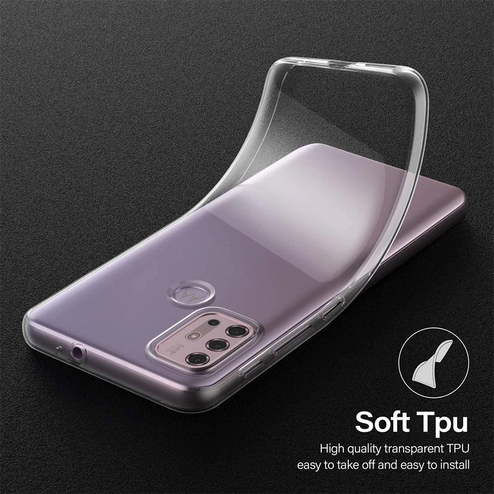 Funda protectora de teléfono para cámara, cubierta trasera suave y transparente para Motorola Moto G10 G30 G40 G50 G60 G100 G Play Power Stylus 2021 Edge S - imagen 2