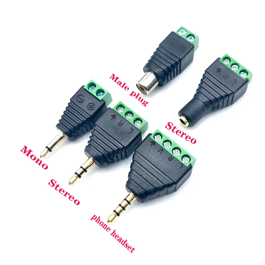 2 uds conector Jack de 3,5mm para auriculares conector estéreo sin soldadura de 3 polos/4 polos cabezal de Audio a Terminal enchufe DIY - imagen 3