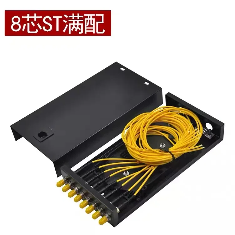 Caja de terminación de fibra óptica, 2 uds., 8 puertos totalmente instalados, LC SC ST FC, coleta y adaptador SM SPCC, panel de conexión, distribución ftth ELINK - imagen 2