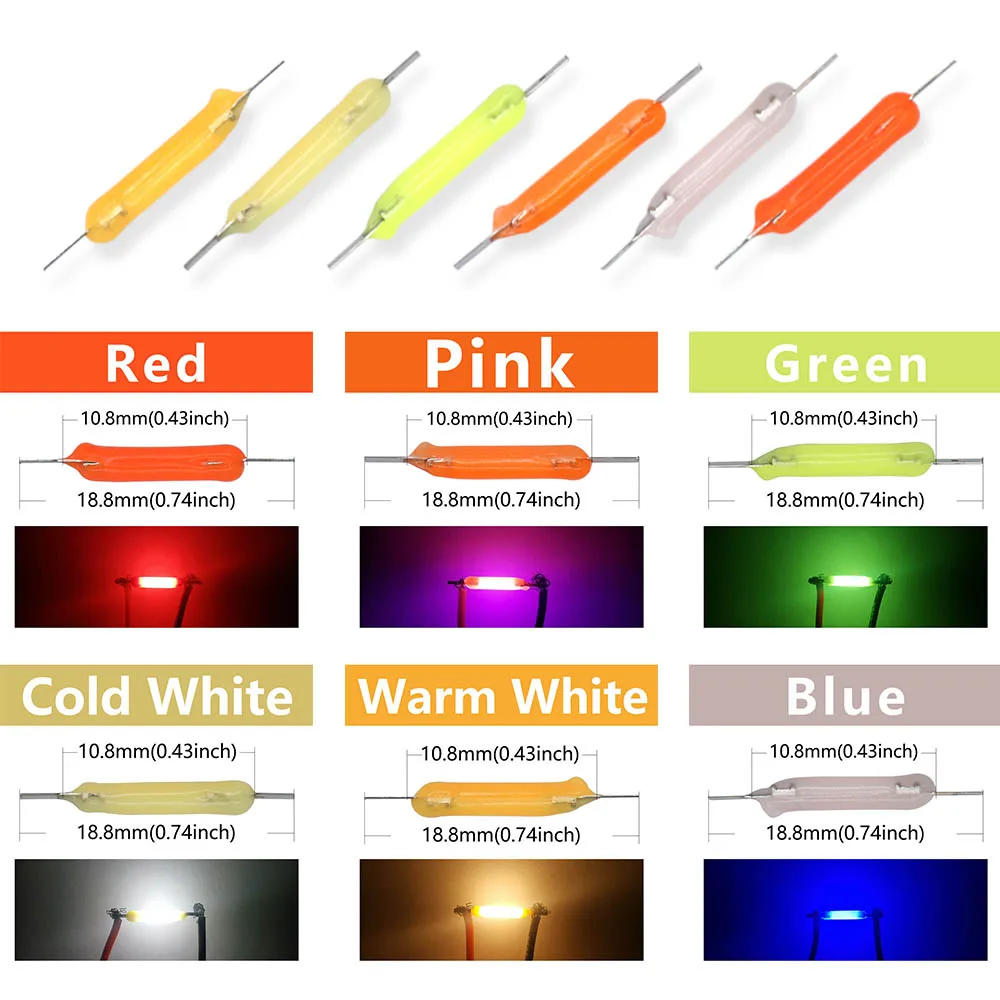 DC3V 100mA 10 Uds. Bombilla Edison de 18,8mm piezas de lámpara de filamento Chip LED accesorios de luz incandescente filamento de diodos decoración festiva - imagen 4