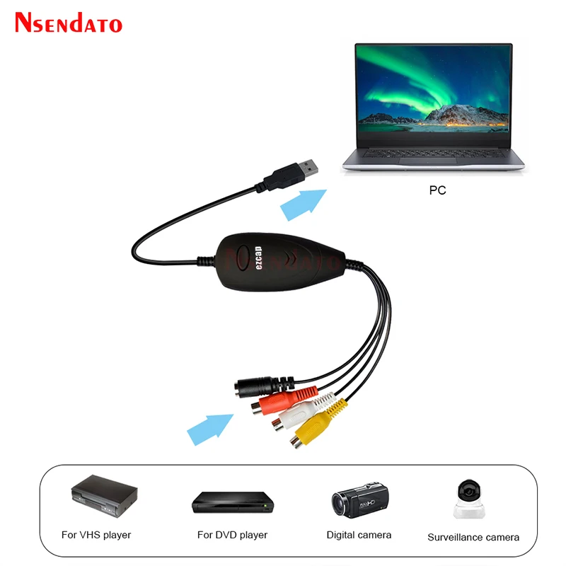 Ezcap172 USB 2,0 tarjeta de captura de Audio y vídeo convertir vídeo analógico para VHS 8mm grabadora de vídeo videocámara DVD para Win 7/8/10 - imagen 3