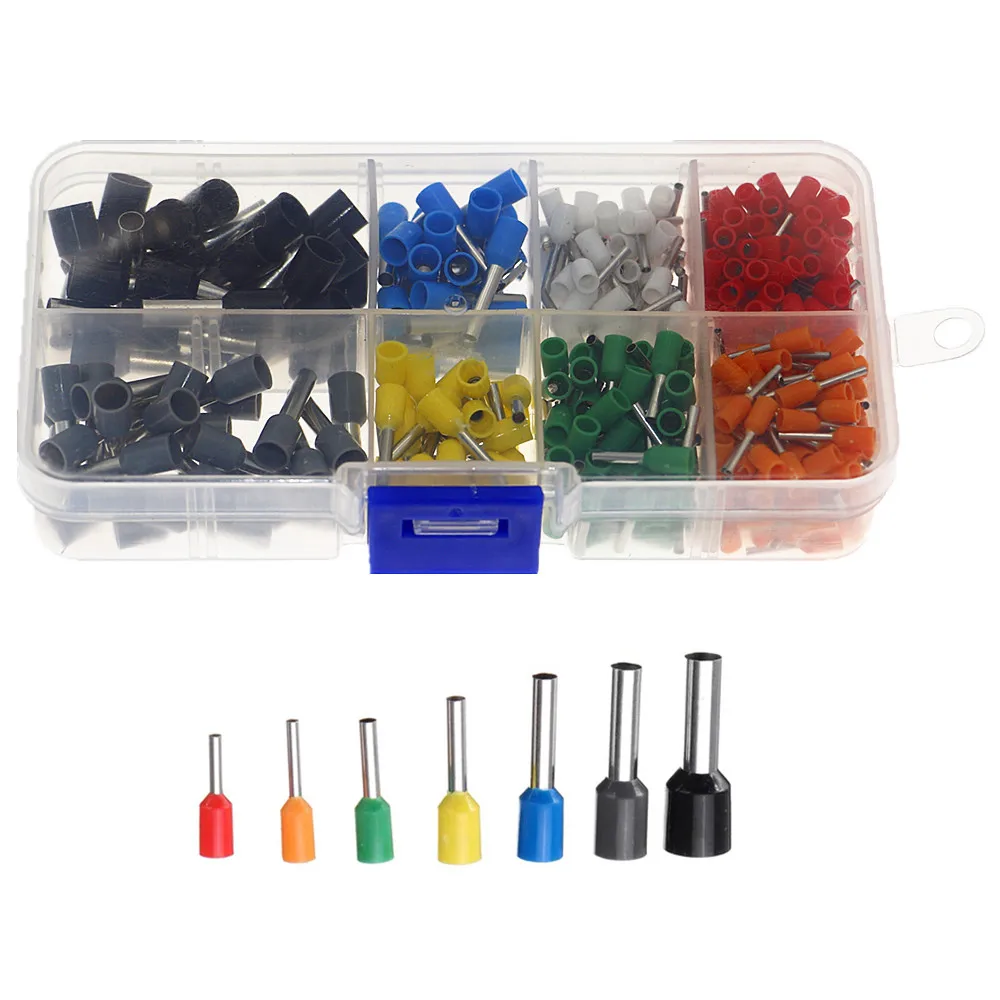 Conector de crimpado de cobre, Terminal de extremo de Pin de cable aislado, 400 unids/caja