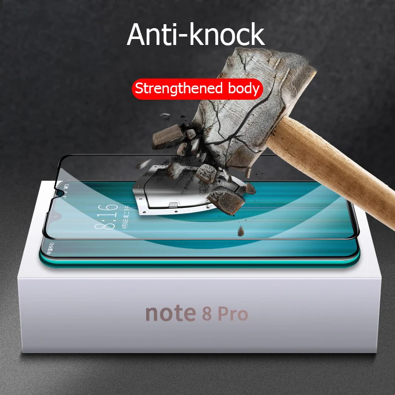 Vidrio templado para Xiaomi Redmi Note 8 Pro, cubierta completa de vidrio templado, protector, 2 uds. - imagen 4