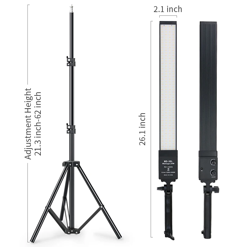 Kit de iluminación LED para estudio de fotografía, luces ajustables con trípode de soporte, para relleno de Vídeo fotográfico, Lam 3200K-5500K - imagen 3