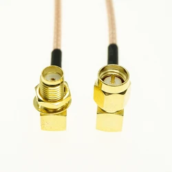 Cable RF SMA noventa grados - macho a hembra