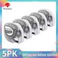 5PK Silver Glitter