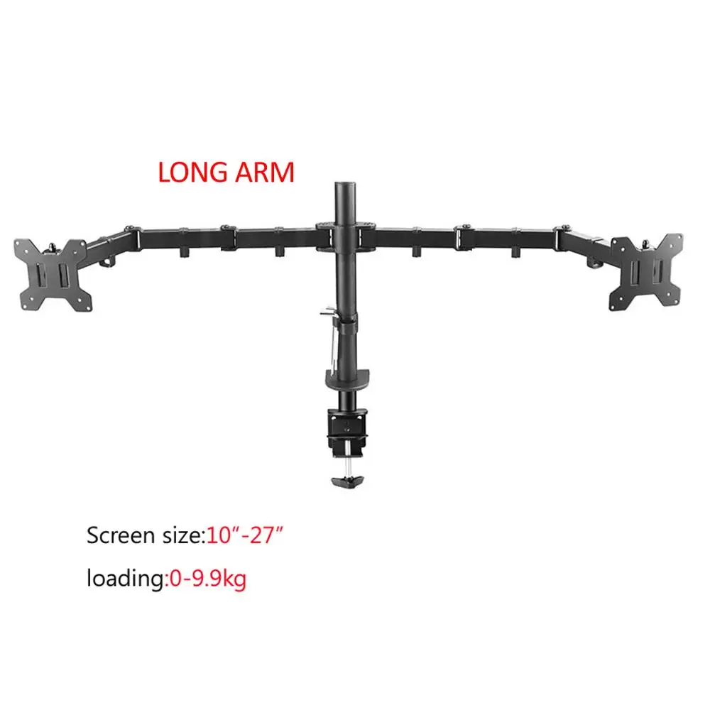 DL-MS02L sujeción de escritorio movimiento completo soporte de Monitor Dual de 360 grados base de abrazadera de 10 "-27" brazo de montaje de Monitor carga soporte de PC de 9,9 kg