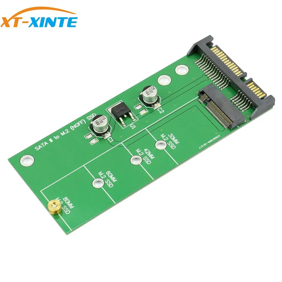 Adaptador de XT-XINTE M.2 SATA, Raiser M2 a SATA, convertidor M.2 a SATA de 2,5 pulgadas, tarjeta SATA3, llave B para SSD de 2230-2280 M2