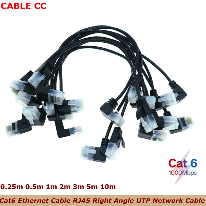 Cable CAT6 RJ45 Angular L - UTP Gigabit 26AWG