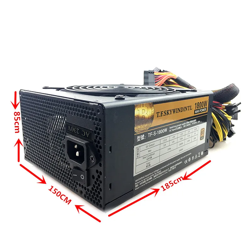 Fuente de alimentación ATX PSU de 1800W para Eth Rig Ethereum Coin Mining Miner 180-240V psu plataforma de minería 24P para PC ETC ZEC ZCASH - imagen 2