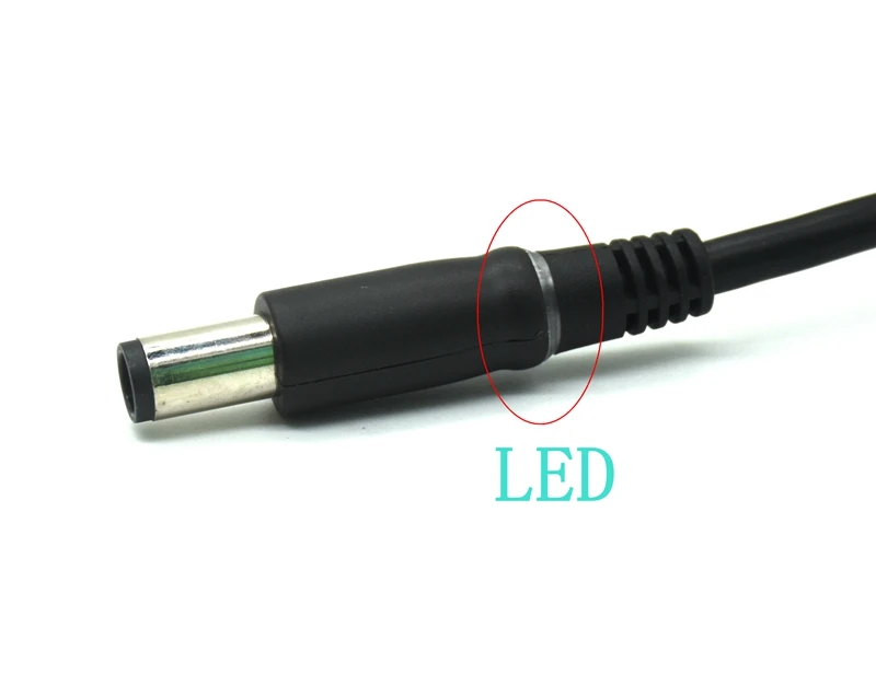 1,2 M 7,4 x 5,0 mm Power DC Jack cargador adaptador enchufe Cable conector Cable de alimentación con luz LED para portátil Dell HP - imagen 3