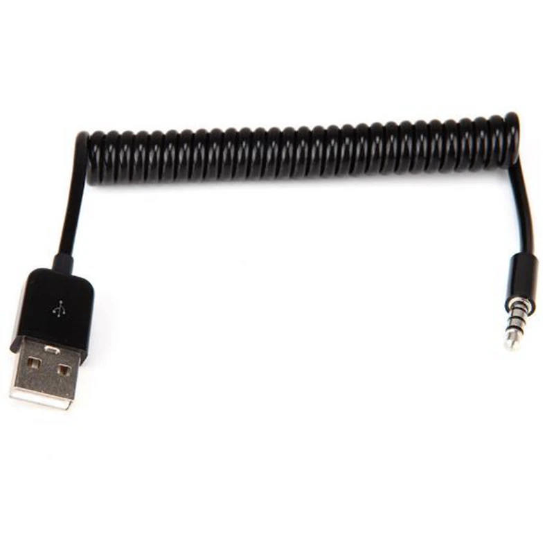 Enchufe auxiliar de audio USB de 2,0 a 3,5mm, adaptador de conector macho a macho, cable de resorte de datos, utilizado para conectar el teléfono móvil al MP3 del coche - imagen 5