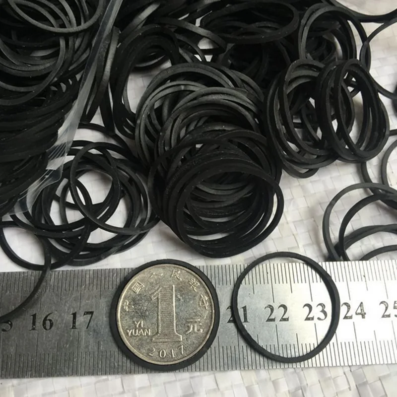 Banda de goma piezas para el pelo, gomas elásticas para el pelo, color negro, para oficina, escuela y hogar, 25x14mm/38x14mm, 1000 - imagen 3
