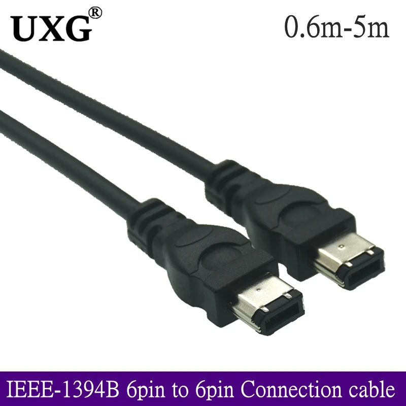 6 Pines 6 Pines FireWire 400 FireWire 6-6 Ilink Cable IEEE 1394 1.5m Negro - imagen 4