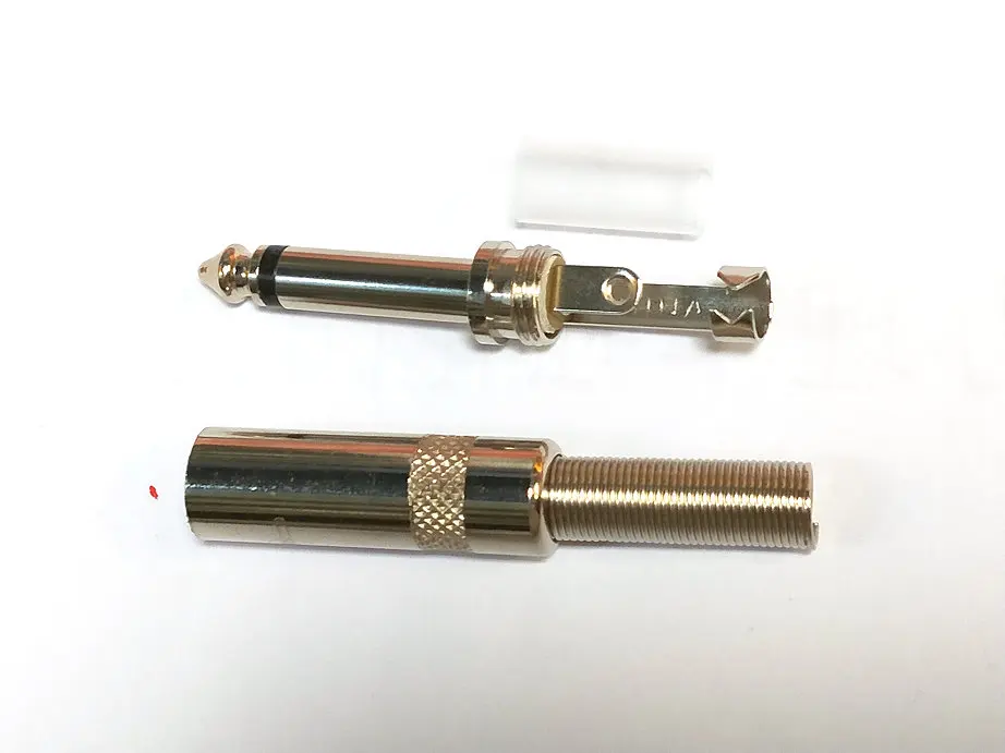 Adaptador de cable de audio y vídeo de metal, conector macho MONO de 6,35mm y 1/4 pulgadas, nuevo, venta al por mayor - imagen 2