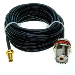 Cable Coaxial RG174 Pigtail SO239 a SMA Hembra – Antena UHF