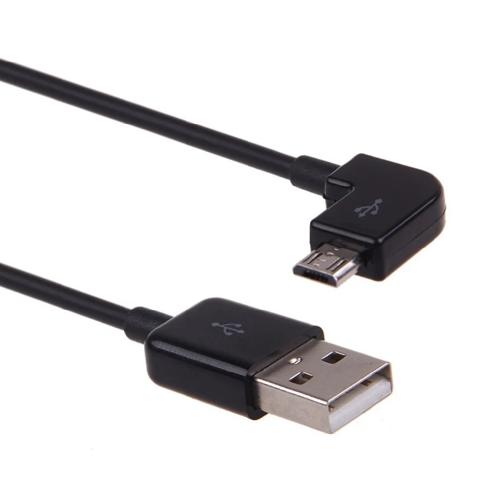 USB 2,0 par macho micro USB codo izquierdo 90 grados teléfono móvil tableta cable de datos de carga blanco y negro - imagen 2