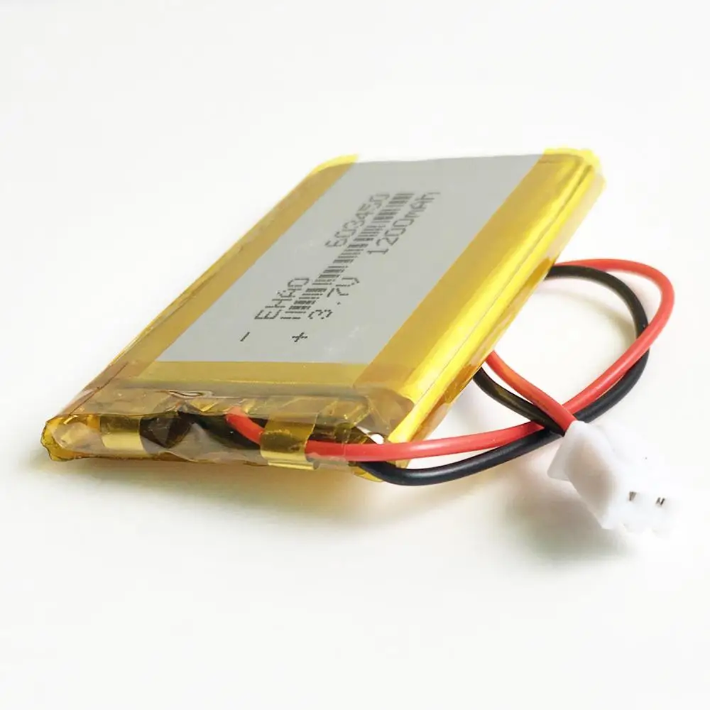 EHAO 603450 3,7 V 1200mAh batería recargable LiPo de polímero de litio + conector JST XH de 2,54mm de 2 pines para GPS DVD grabadora de libros electrónicos - imagen 3
