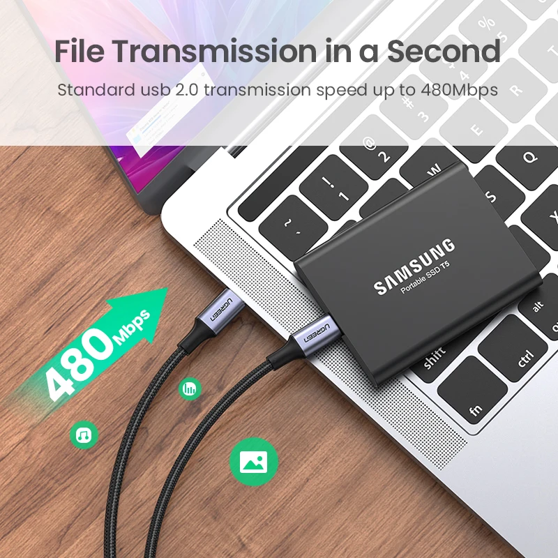 Ugreen-Cable USB tipo C a USB C para Samsung Galaxy S9 PD, cargador rápido de 100W, compatible con Macbook, carga rápida 4,0 - imagen 3