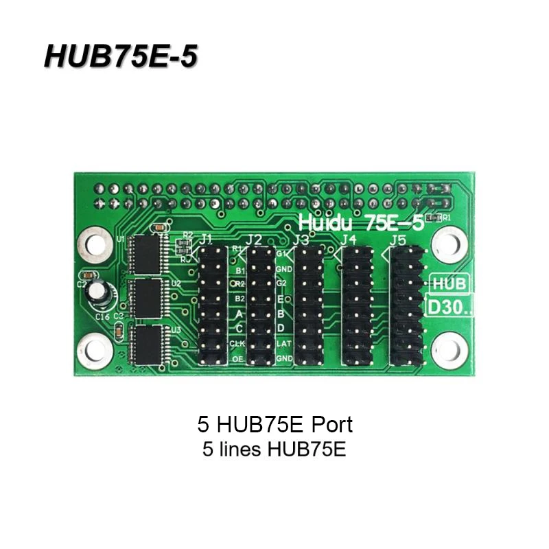 Huidu-placa adaptadora HUB-75E a todo color para publicidad, pantalla led grande, HUB12-16, HUB75E-5, HUB75E-10, HUB75B-8, HUB08-8 - imagen 2