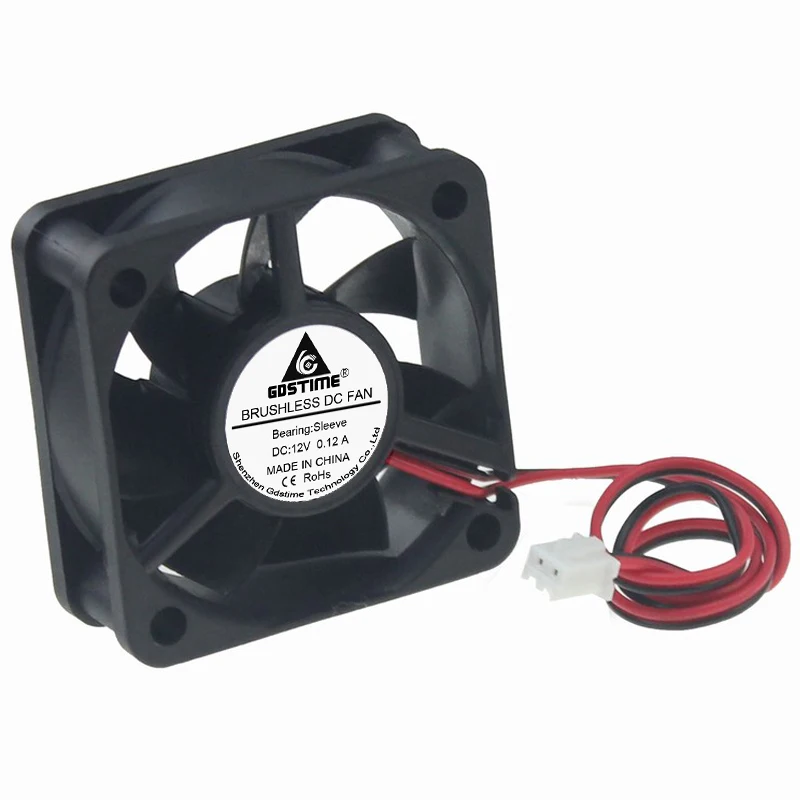 Gdstime-ventilador de refrigeración para Motor Industrial, caja de equipo de refrigeración, 12V, 2 pines, 5020, 50x50mm, 5cm, 50mm x 20mm, 10 unidades - imagen 3