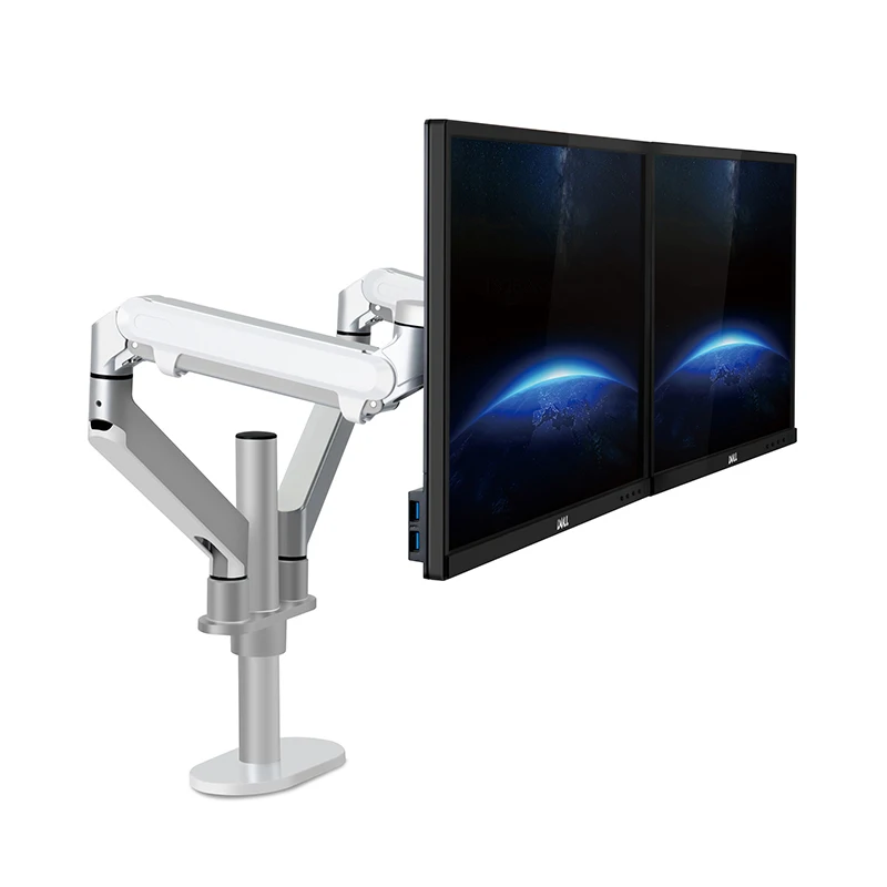 Hyvarwey OL-2Z escritorio 17-32 pulgadas brazo de montaje de Monitor Dual soporte de Monitor de aluminio de movimiento completo brazo de resorte de Gas carga 2-8kg cada uno - imagen 4