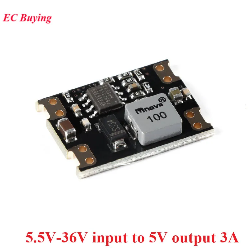 5 uds/1 unidad DC-DC módulo de fuente de alimentación reductor DC 5,5 V-36V entrada a 3,3 V 5V 12V salida 3A 8W convertidor placa de alta potencia - imagen 4