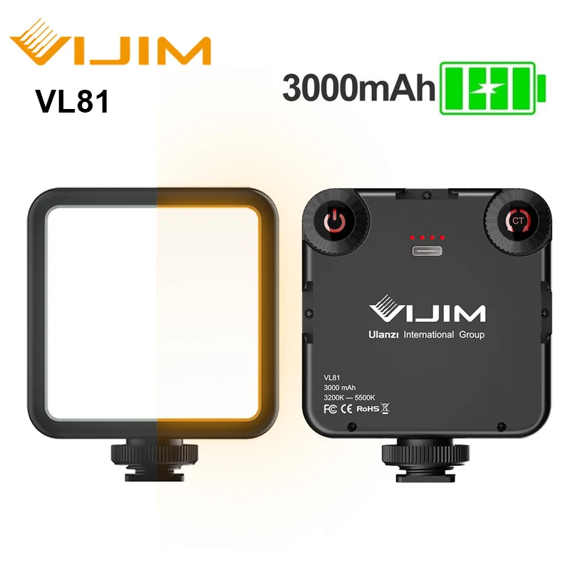 Ulanzi VIJIM VL81 VL200 3200k-5600K Mini luz LED de vídeo regulable para teléfono inteligente cámara SLR recargable Vlog 3000mAh luz de relleno - imagen 2