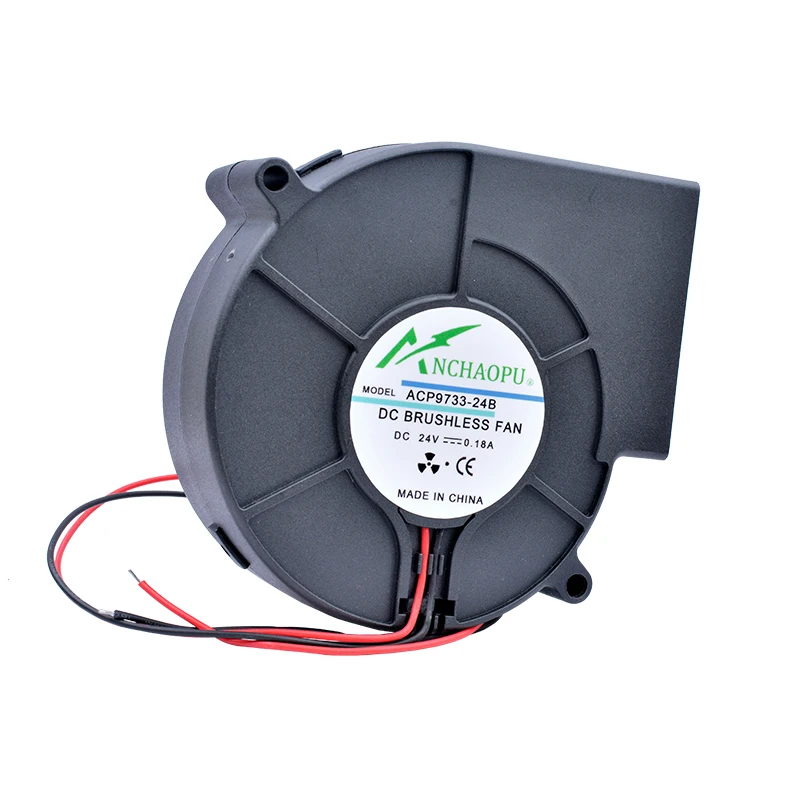 Ventilador centrífugo de doble rodamiento de bolas, ventilador de refrigeración para turbocarga de armario, ACP9733, 97mm, DC12V, 24V, 3500rpm - imagen 3