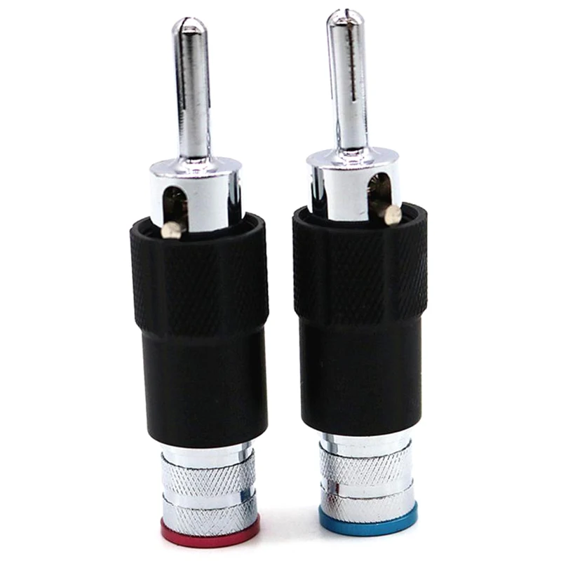 4 Uds. Conector de altavoz de Audio y vídeo chapado en rodio de alta gama 8mm conector Banana macho autoblocante conector de interconexión de altavoz conector cale - imagen 2