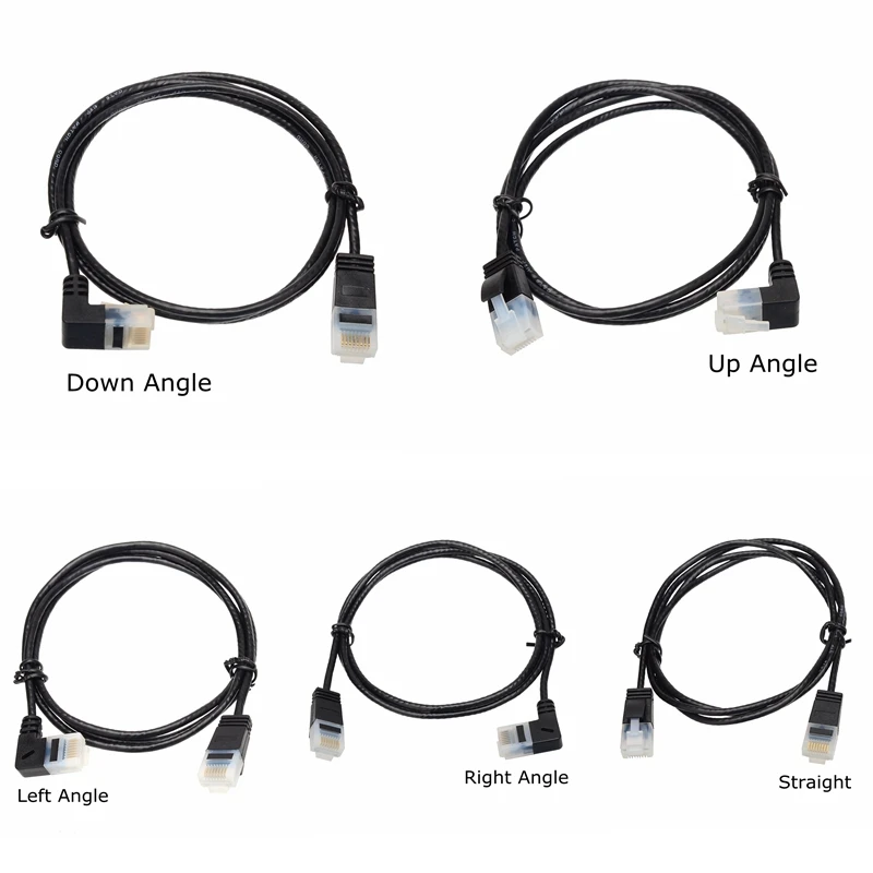 Cable Ethernet Cat6 RJ45 de ángulo recto, Cable de red UTP de 90 grados, Cat6a, Cables cortos Lan ultradelgados de 0,25 M, 1M, 2M, 3M, 5M