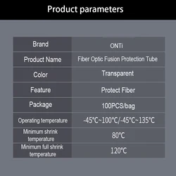 Tubo Termorretráctil Fibra Óptica 60mm – Protección Fusión Cable Óptico