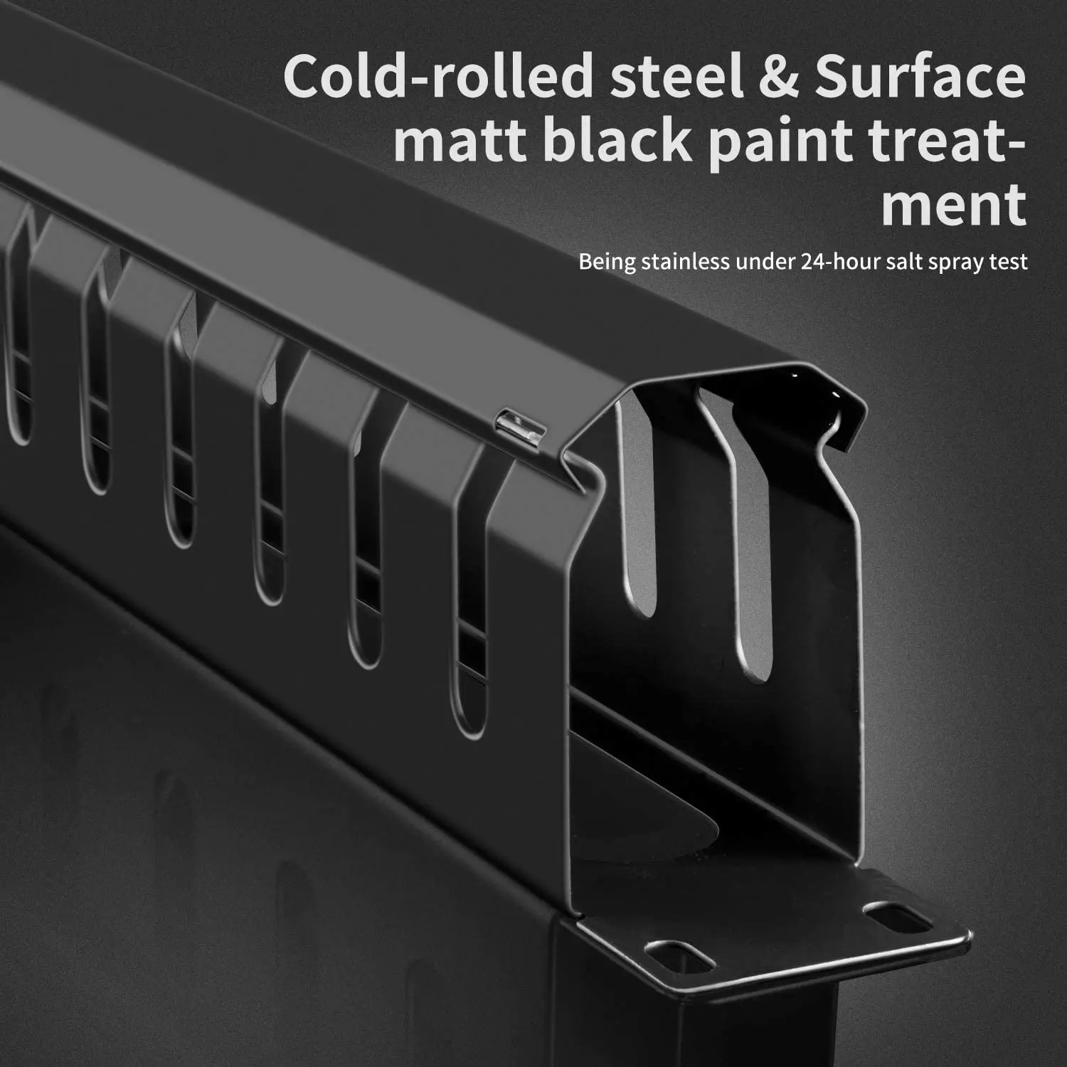 ZoeRax-gestión de cables de montaje en Rack, 1U, 19 pulgadas, totalmente de Metal, 24 ranuras, administrador de cables Horizontal, organizador de cables de montaje en Rack de servidor - imagen 5