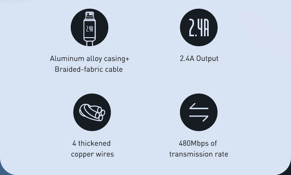 Cable Baseus - Detalle de carcasa de aluminio